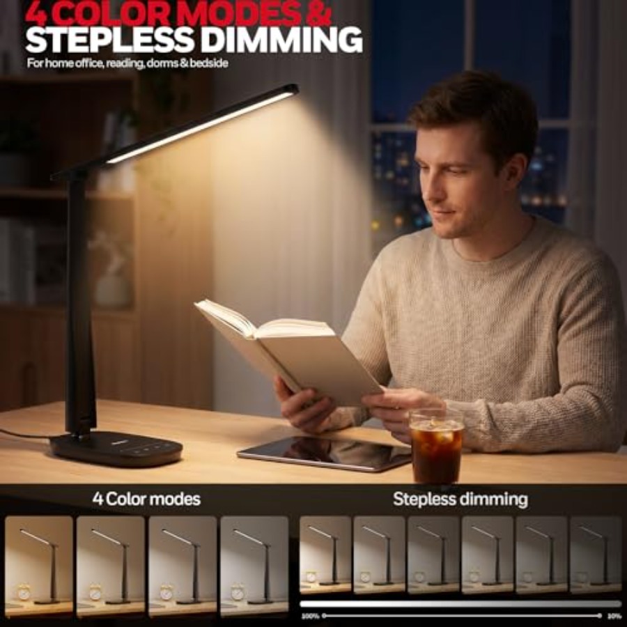 LED Desk Lamp for Home Office, - Led Desk Light Usb recension och pris