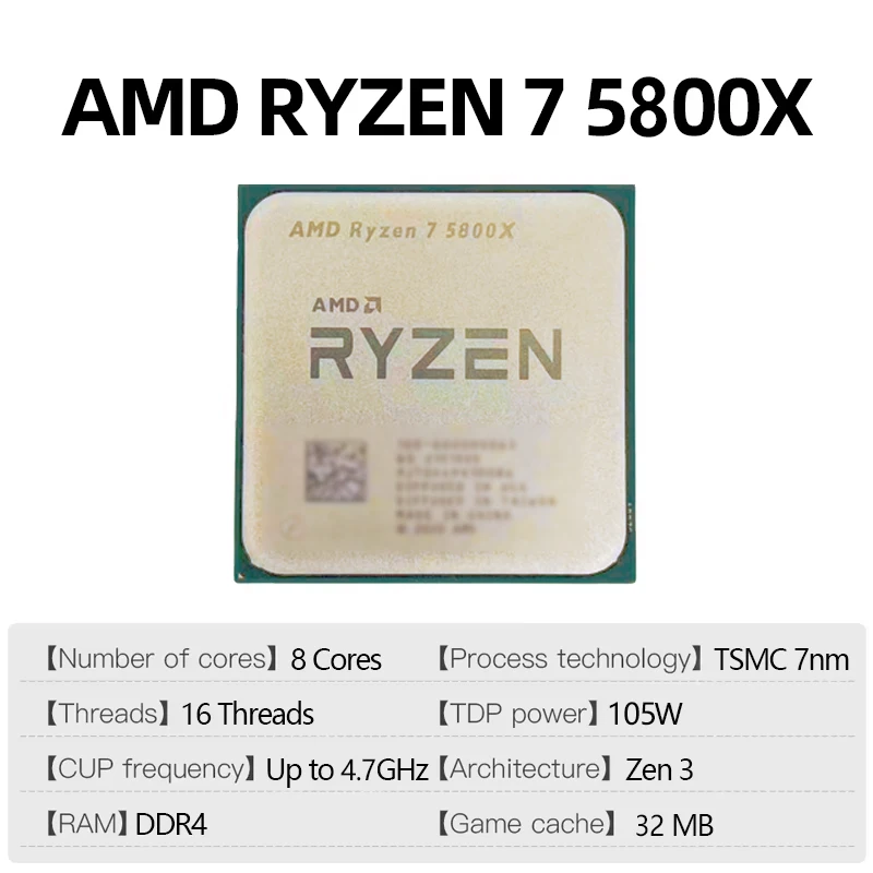 AMD Ryzen 7 5800X Tray CPU |8C - Amd Cpu Ryzen 7 recension och pris