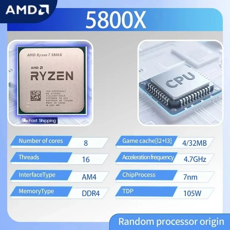 AMD Ryzen 7 5800X GHz, AM4 Soc - Amd Cpu Ryzen 7 recension och pris