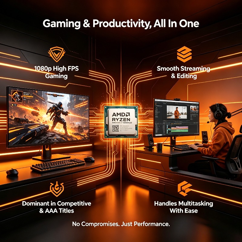 AMD Ryzen 7 9800X3D 8C 16T OC  - Amd Cpu Ryzen 7 recension och pris