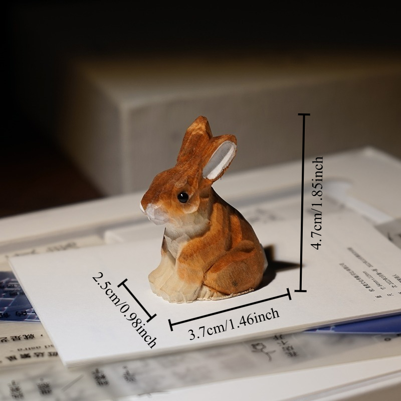 1PC Seated Bunny Hand Carved W - Desk Setup Nature recension och pris