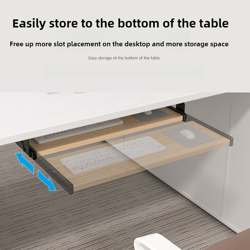 Wooden Keyboard Tray Under Des - Desk Setup With Keyboard Tray recension och pris