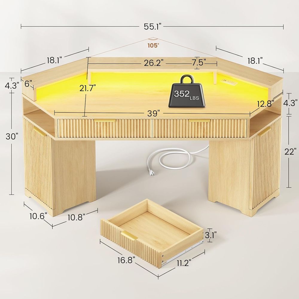Dual-Desk Setup, Compact Diamo - Desk Setup Oak recension och pris