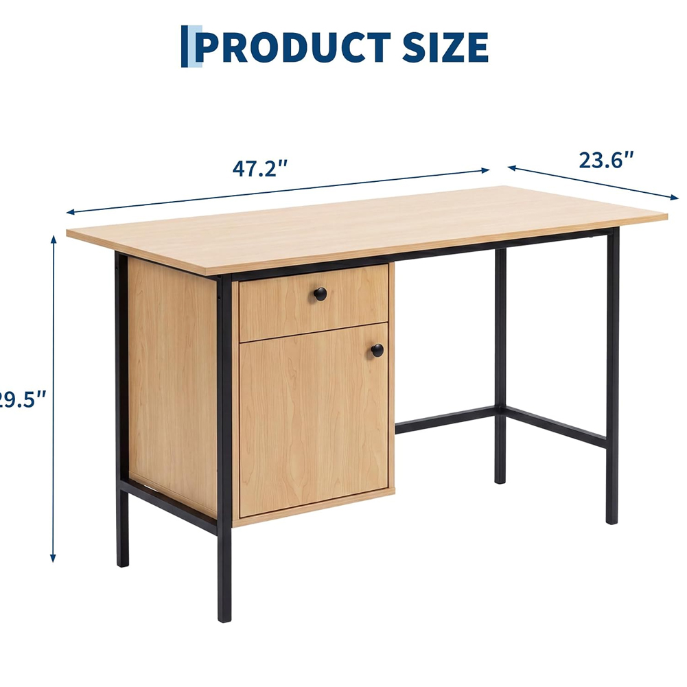 Home Office Computer Desk with - Desk Setup Oak recension och pris